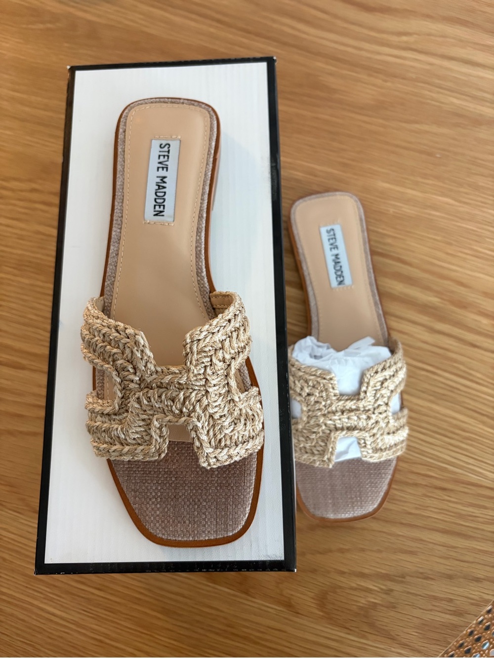 Steve Madden Natural Woven Slide Sandal - Picture 5 of 6